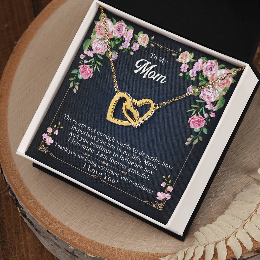 Interlocking Hearts necklace gift for mom