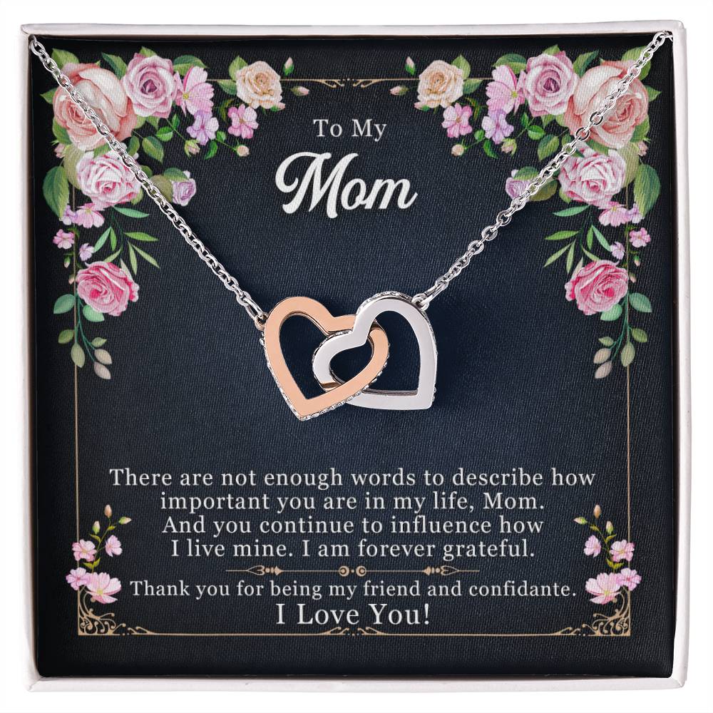Interlocking Hearts necklace gift for mom