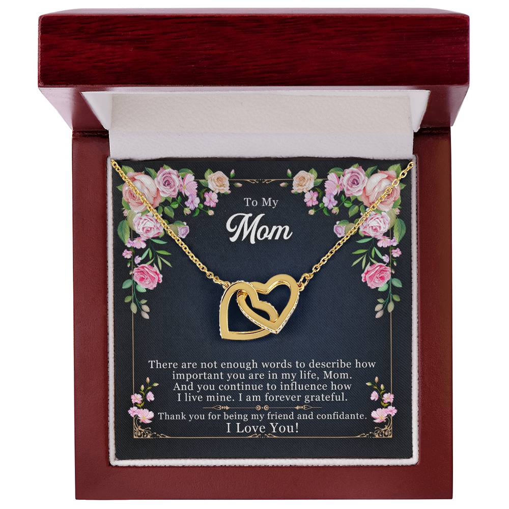 Interlocking Hearts necklace gift for mom