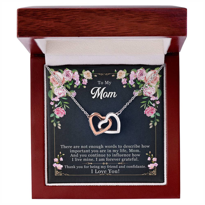 Interlocking Hearts necklace gift for mom