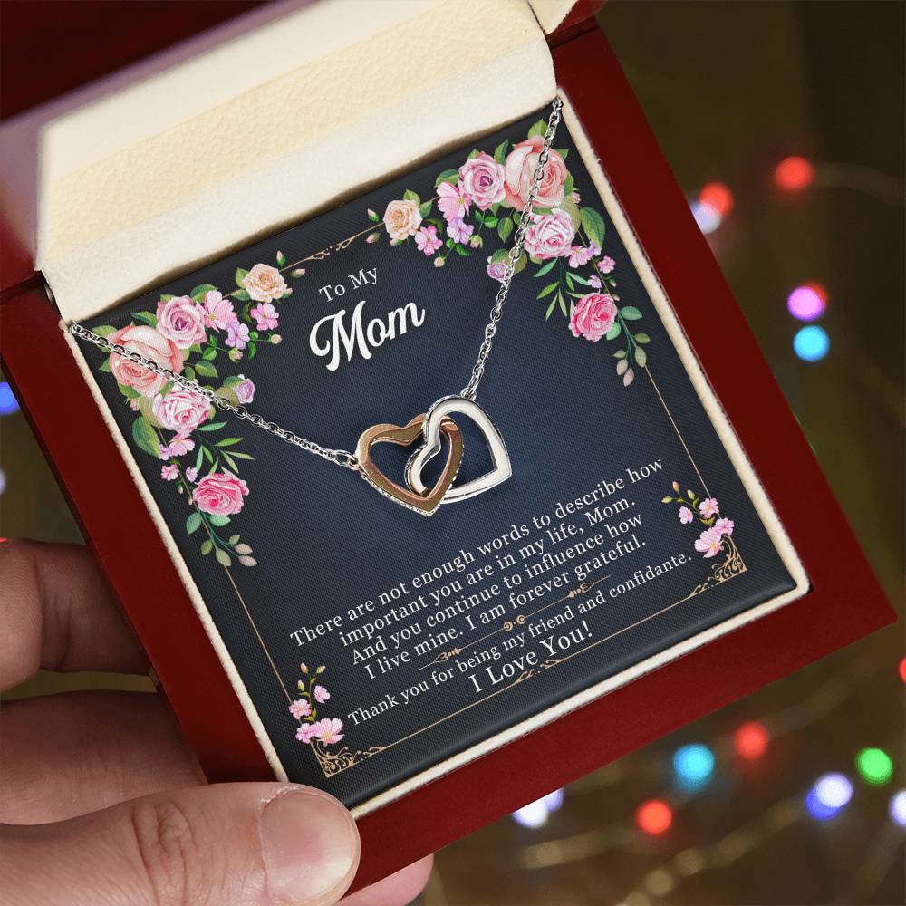 Interlocking Hearts necklace gift for mom