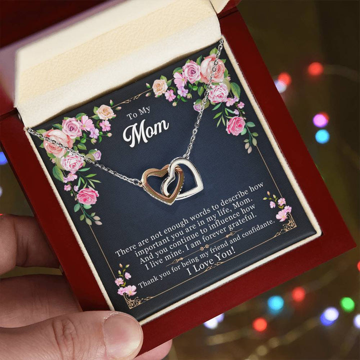 Interlocking Hearts necklace gift for mom