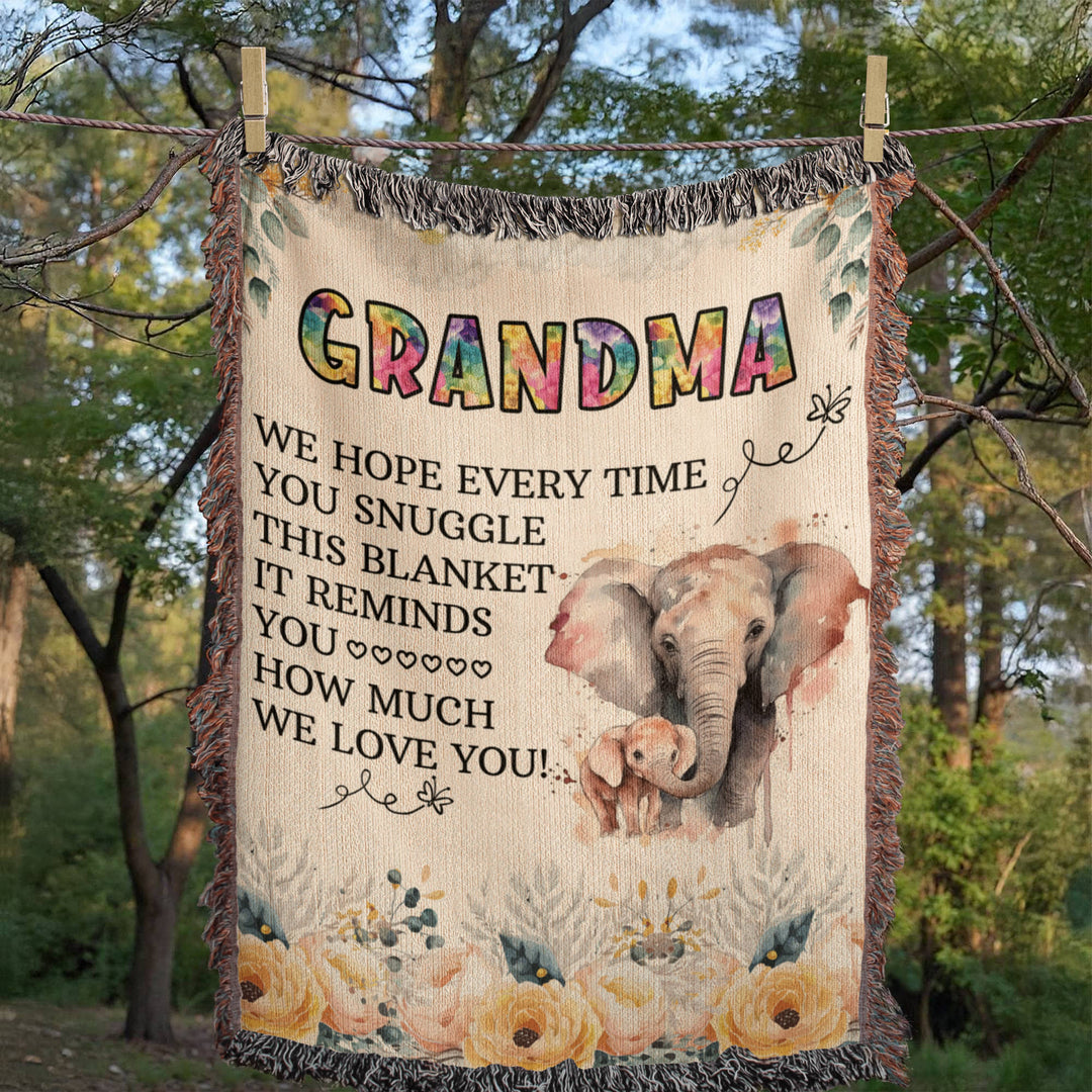 To My Grandma Elephant Woven