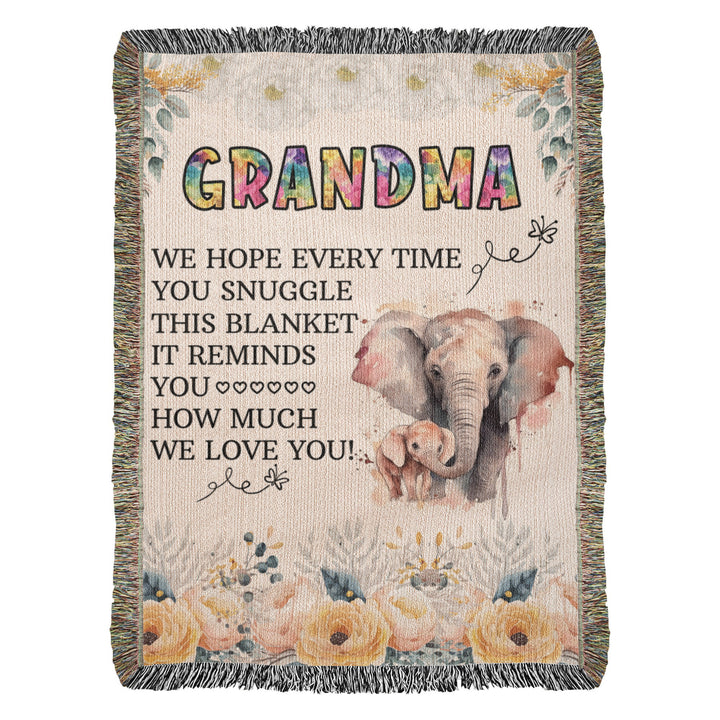 To My Grandma Elephant Woven