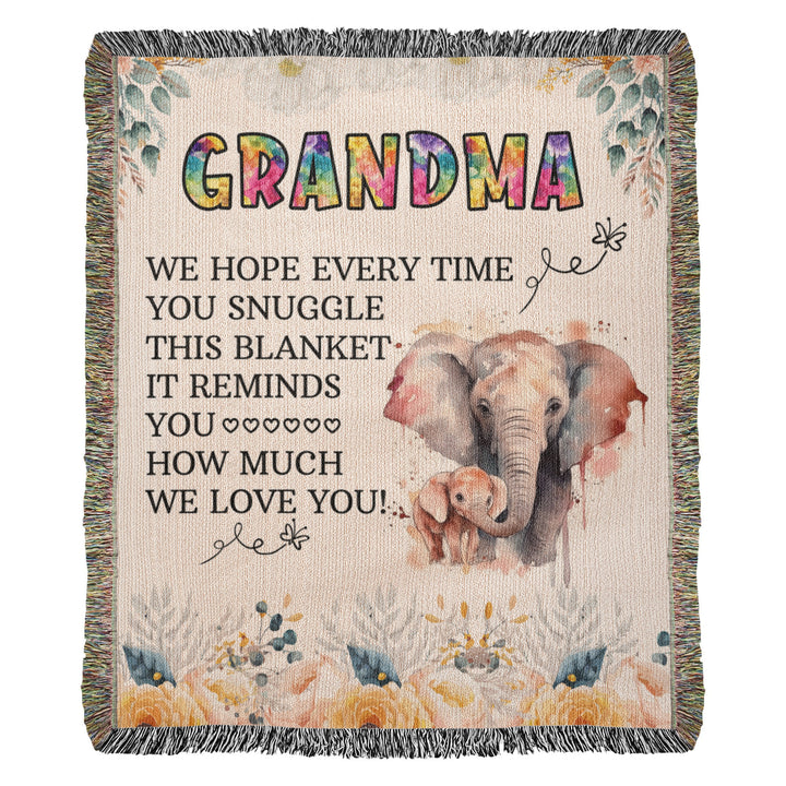 To My Grandma Elephant Woven
