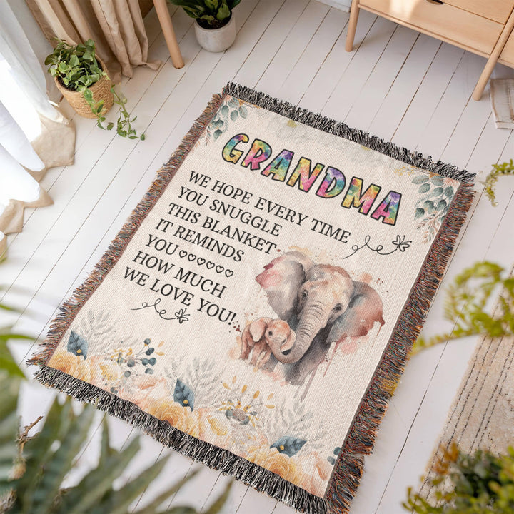 To My Grandma Elephant Woven