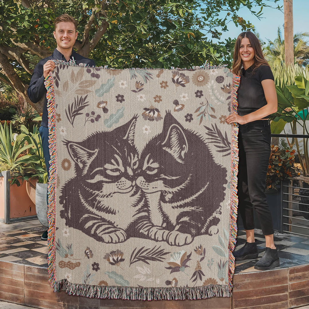 Snuggling Kitties – Cozy Cat Keepsake Woven Blanket