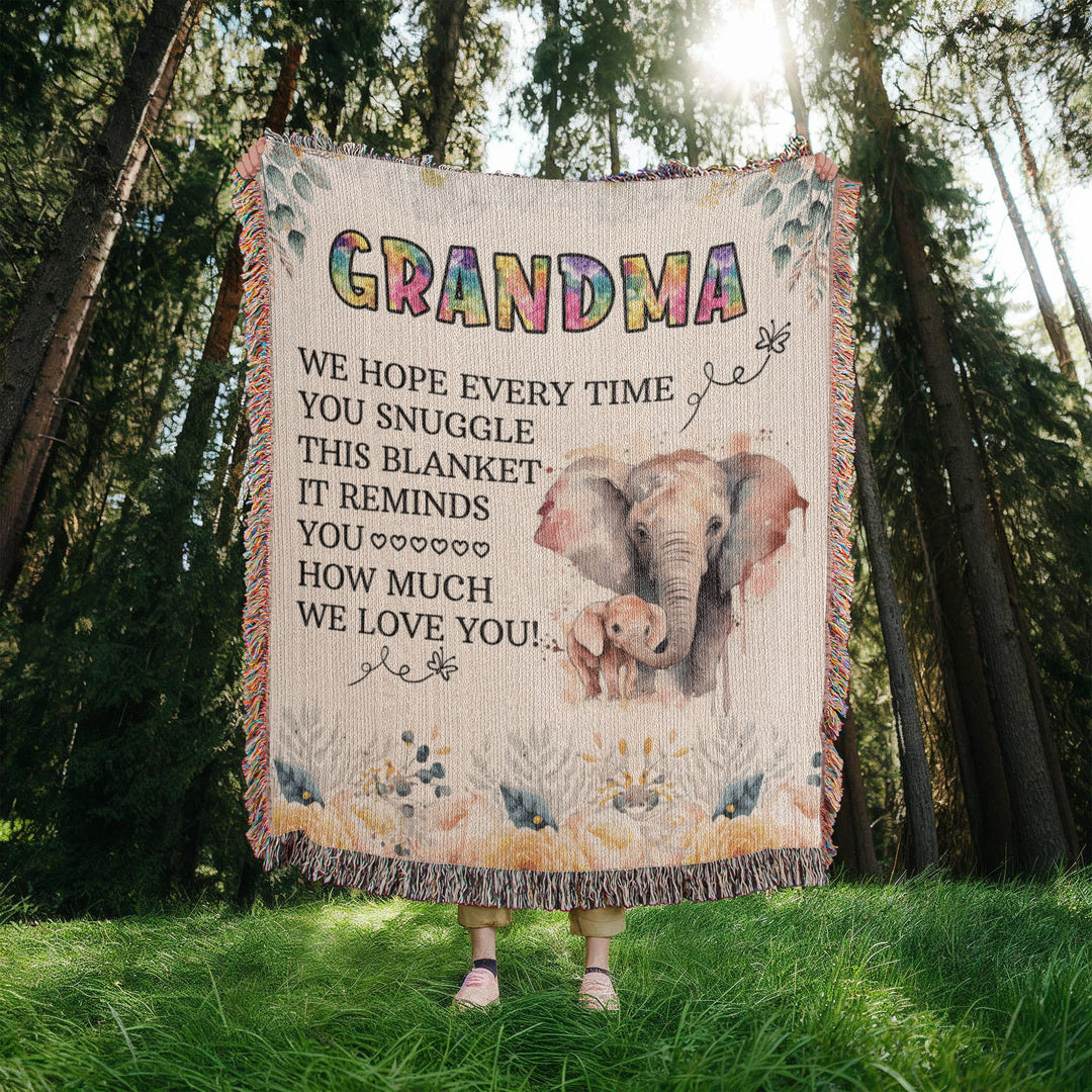 To My Grandma Elephant Woven